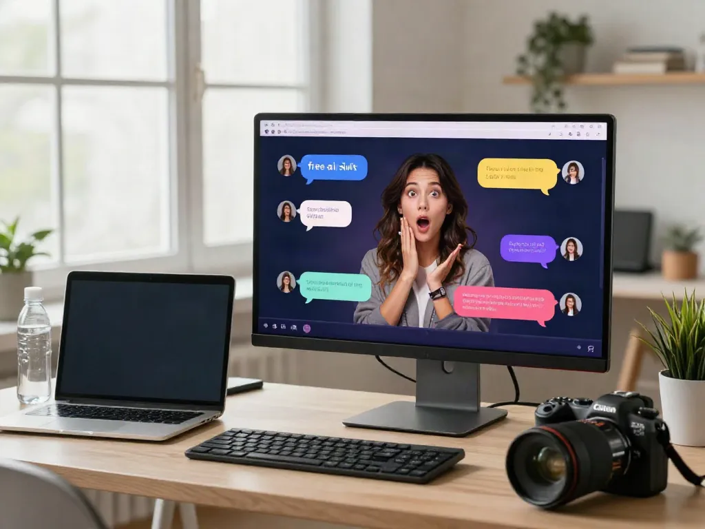 Engaging user chatting with a free ai slut character on a vibrant online platform.