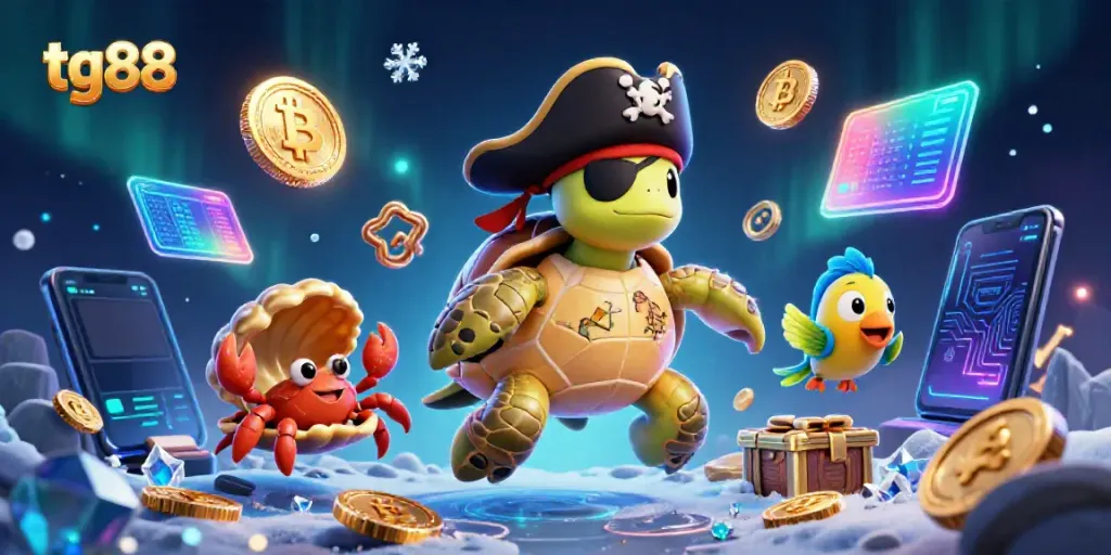 Experience thrilling adventures in gambling and crypto with tg88's pirate-themed underwater scene featuring rich details and vibrant colors.