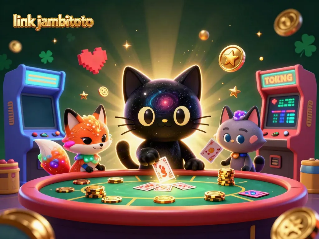 Join the fun at link jambitoto, where a cosmic cat and colorful fox win big at the casino!